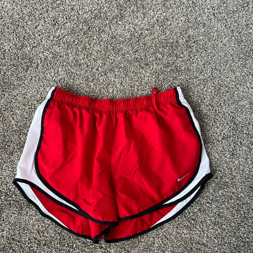 Nike Red and White Athletic Shorts Lightweight Running
